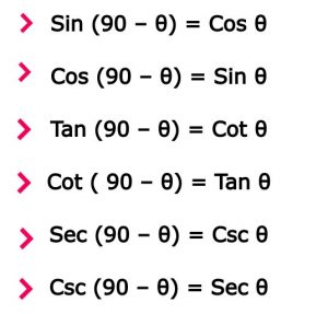 Complementary Angles Identities