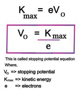 Stopping Potential Equation