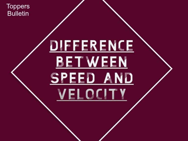 Difference Between Speed and Velocity